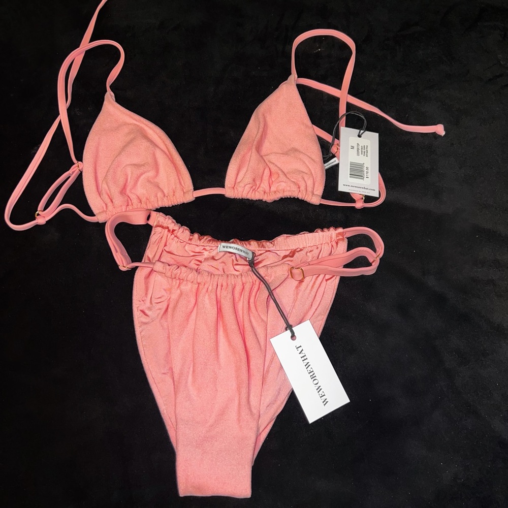 We Wore What - Copper Terrycloth Bikini Set